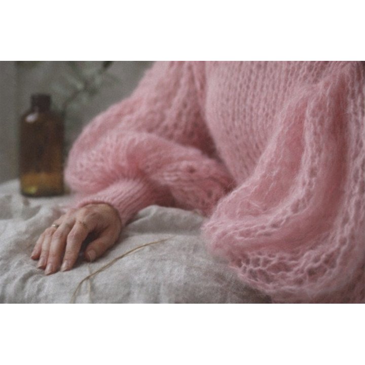 Rose Mohair-Blend Open-Knit Sweater Dress