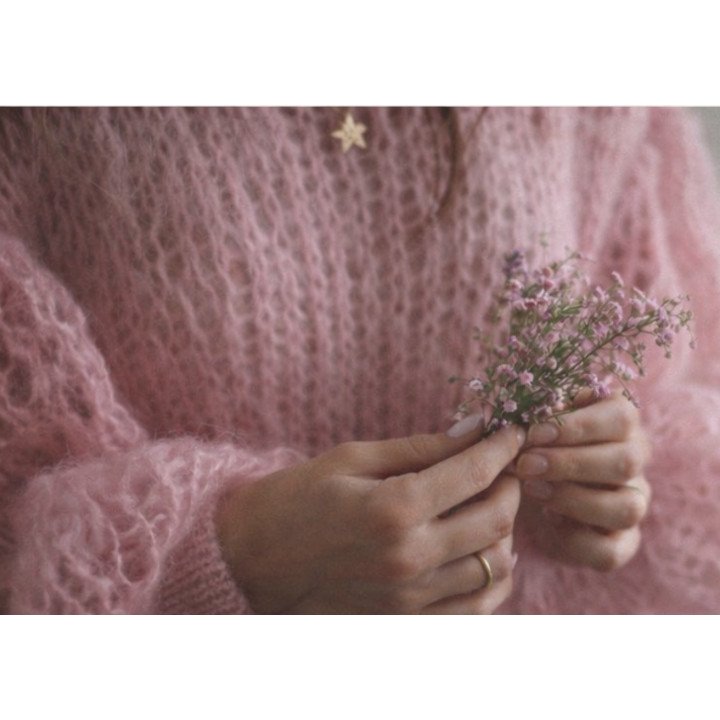 Rose Mohair-Blend Open-Knit Sweater Dress